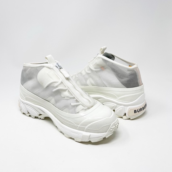 Burberry Arthur White Mesh Low Top Sneakers Chunky Shoes Made In Italy Size 37 - Picture 7 of 15